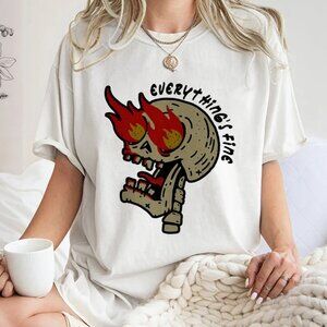 Everythings Fine Skull Shirt, Funny Unisex Tee Shirt